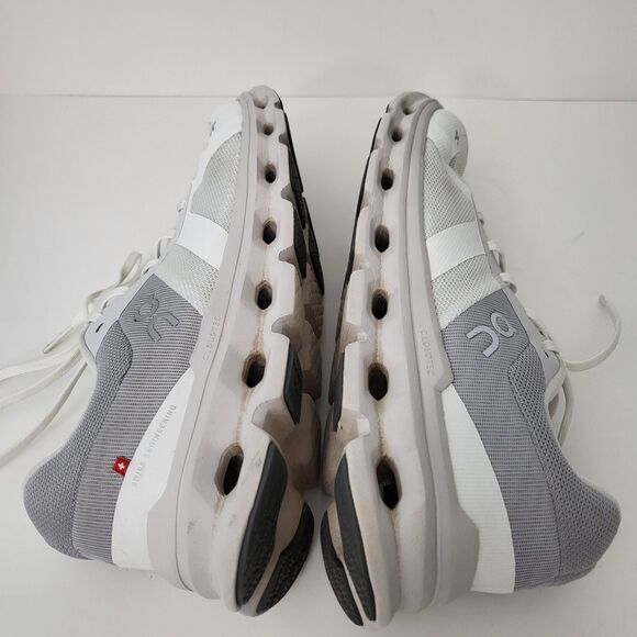ON Cloudrunner Shoes Womens 8.5 Gray White Running Sneakers Athletic Comfort - Picture 7 of 10